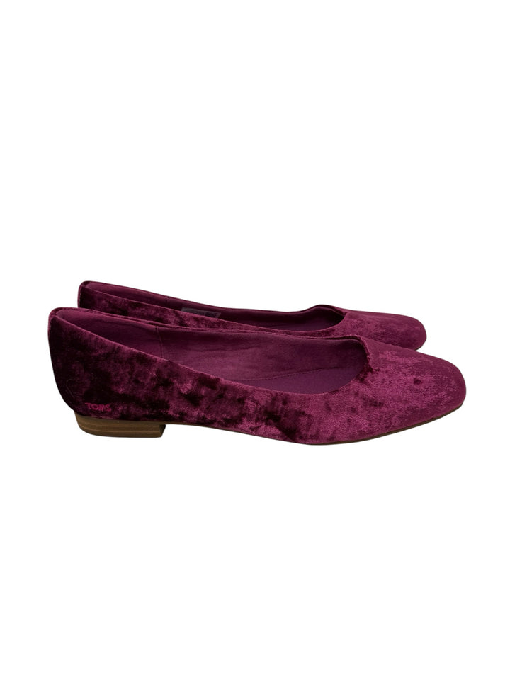 Shoe Size 9.5 Toms Purple Velour Flats