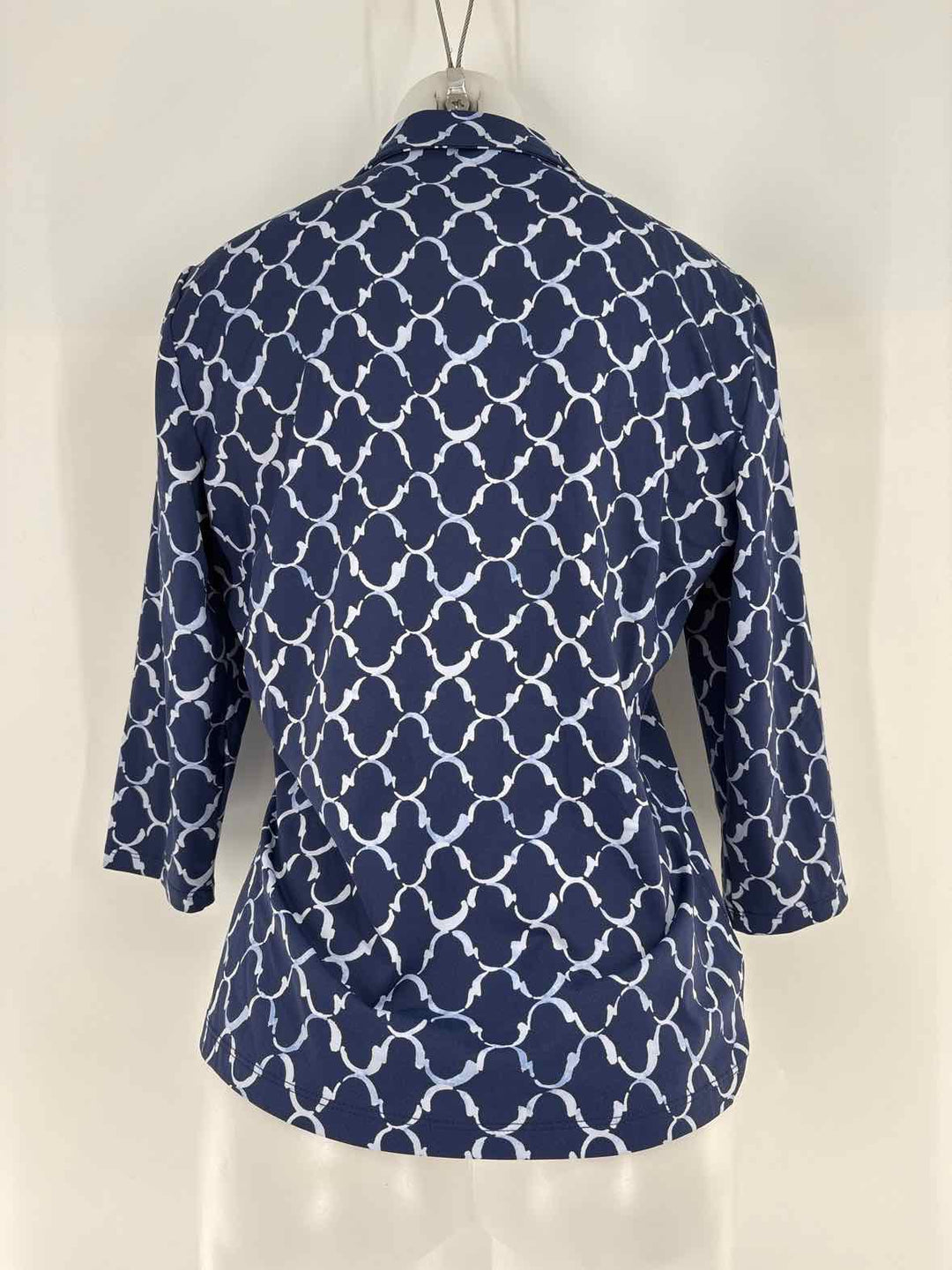 Size L J MCLAUGHLIN Navy Print Shirt
