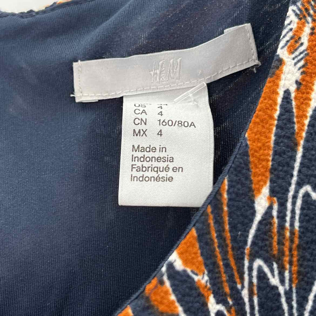 Size 4 H&M Navy Print Dress