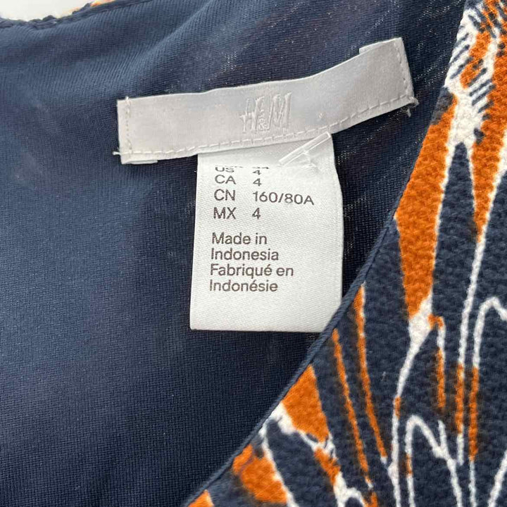 Size 4 H&M Navy Print Dress