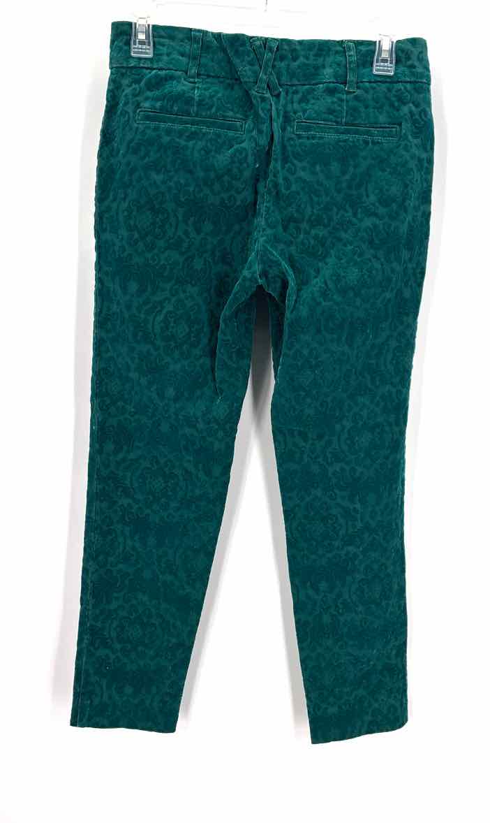 Size 4 Anthropologie Teal Velvet Pants