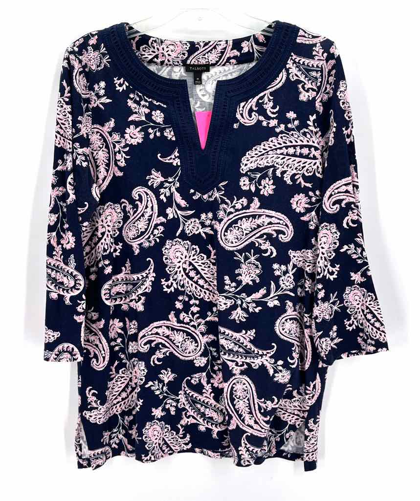 Size M Talbots Navy Print Shirt