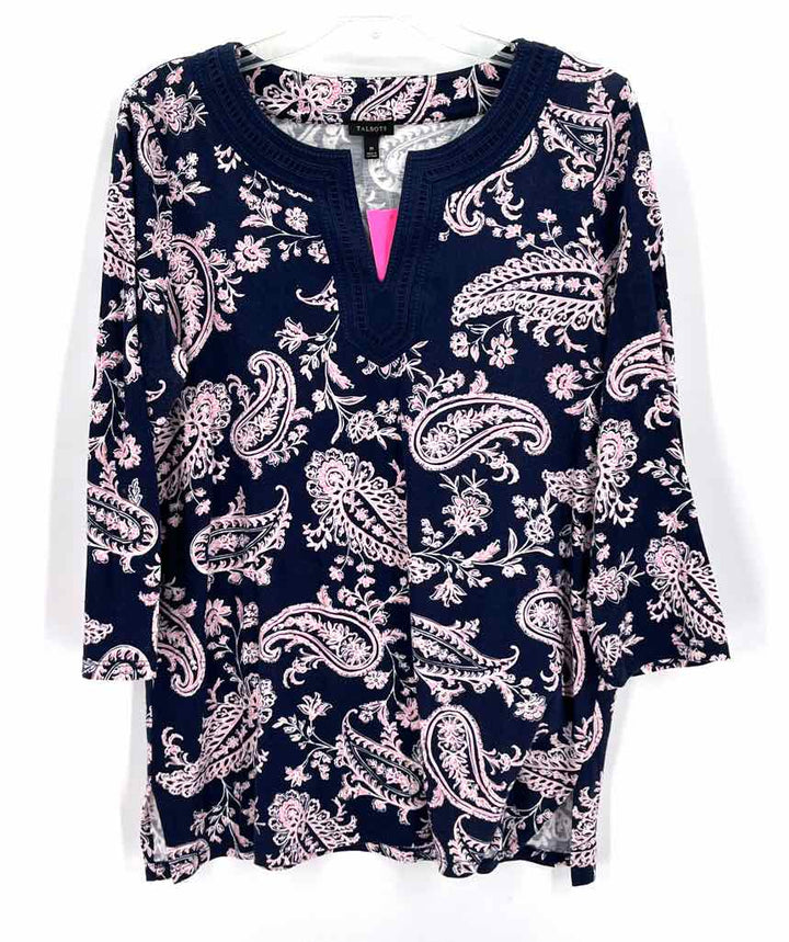 Size M Talbots Navy Print Shirt
