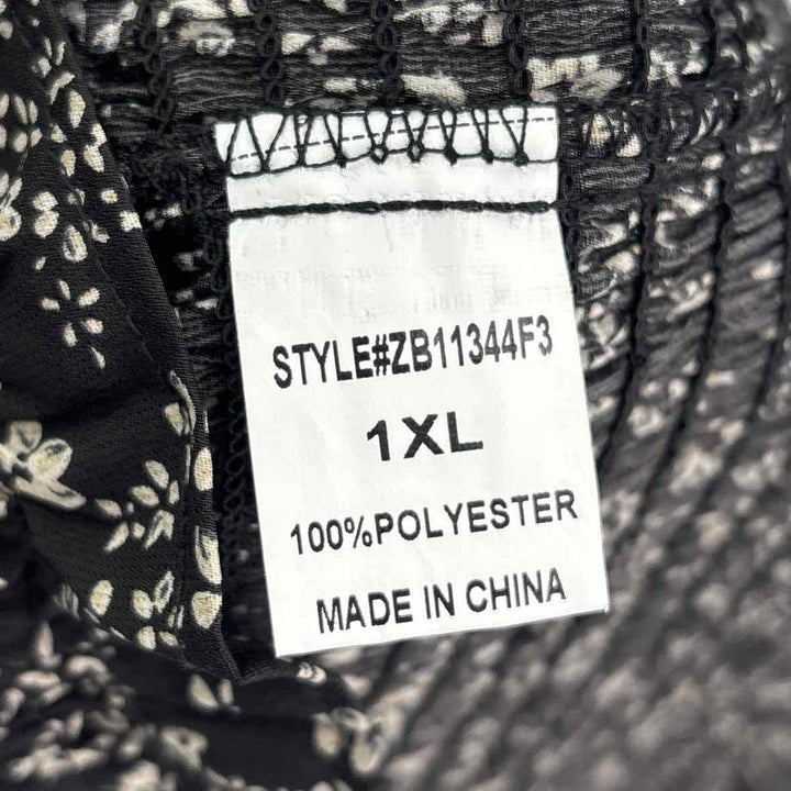 Size 2X Black Print Dress