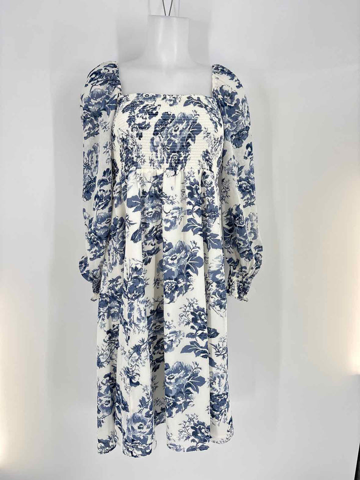 Size L Blue Print Dress
