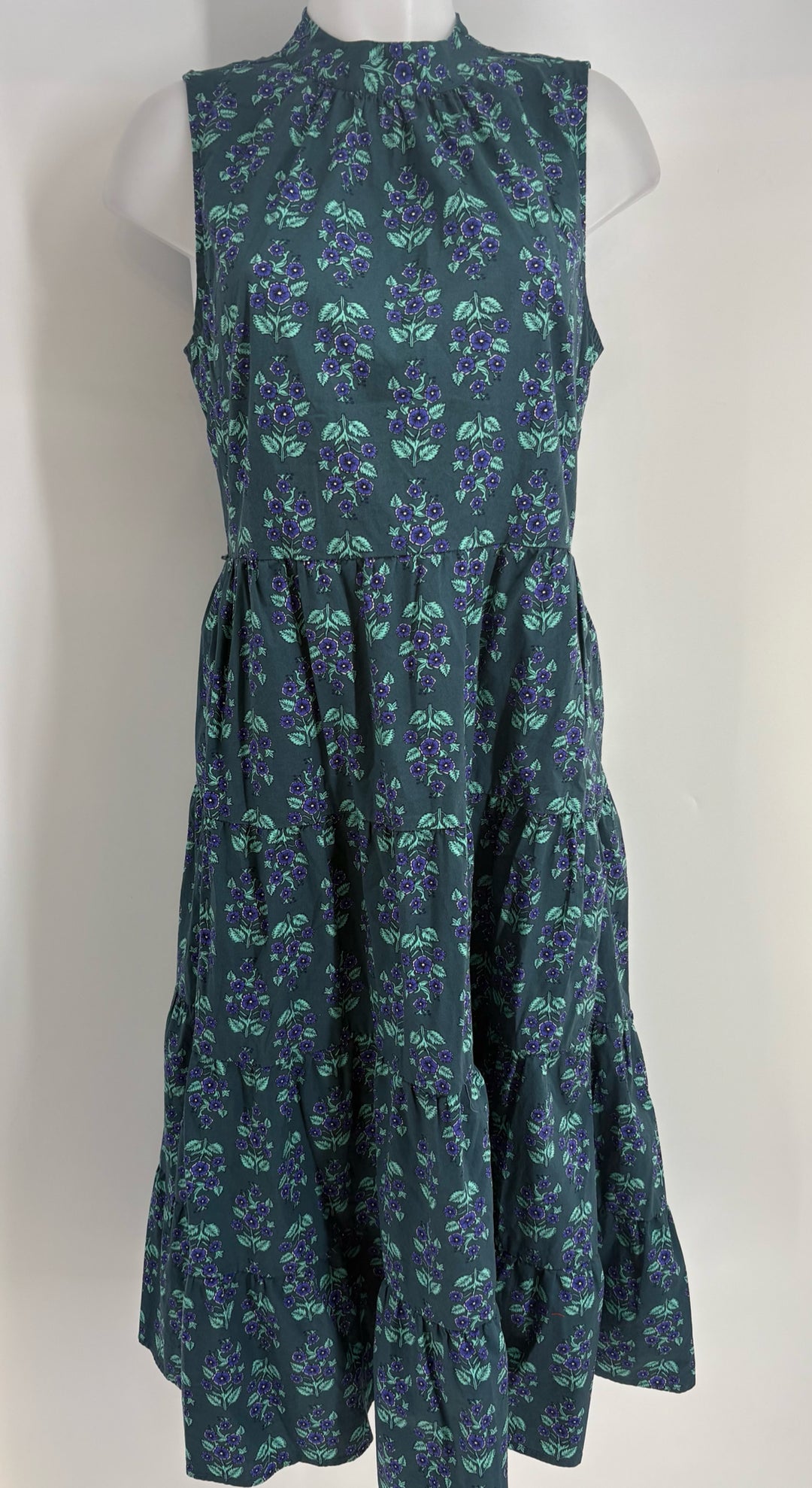 Size 10 J Crew Green Print Dress