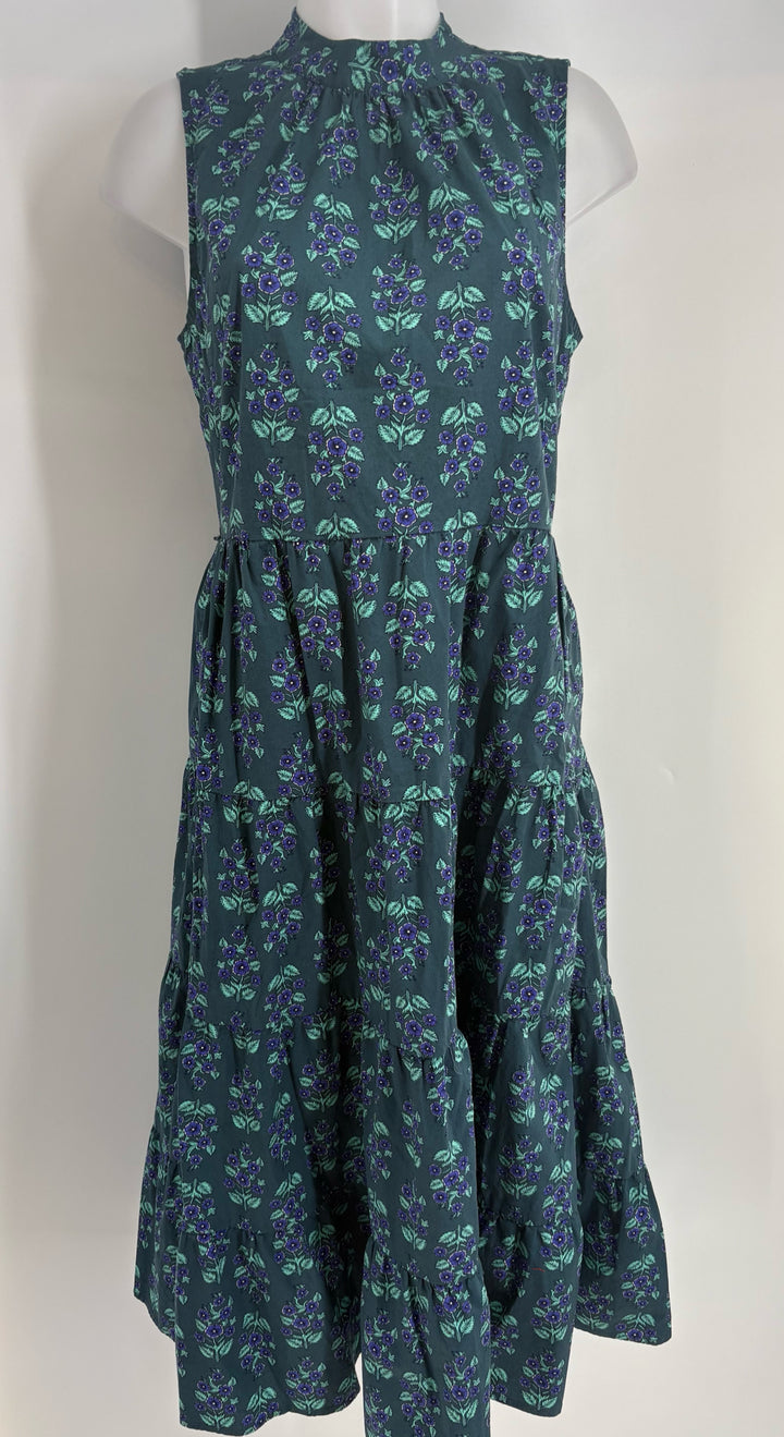 Size 10 J Crew Green Print Dress