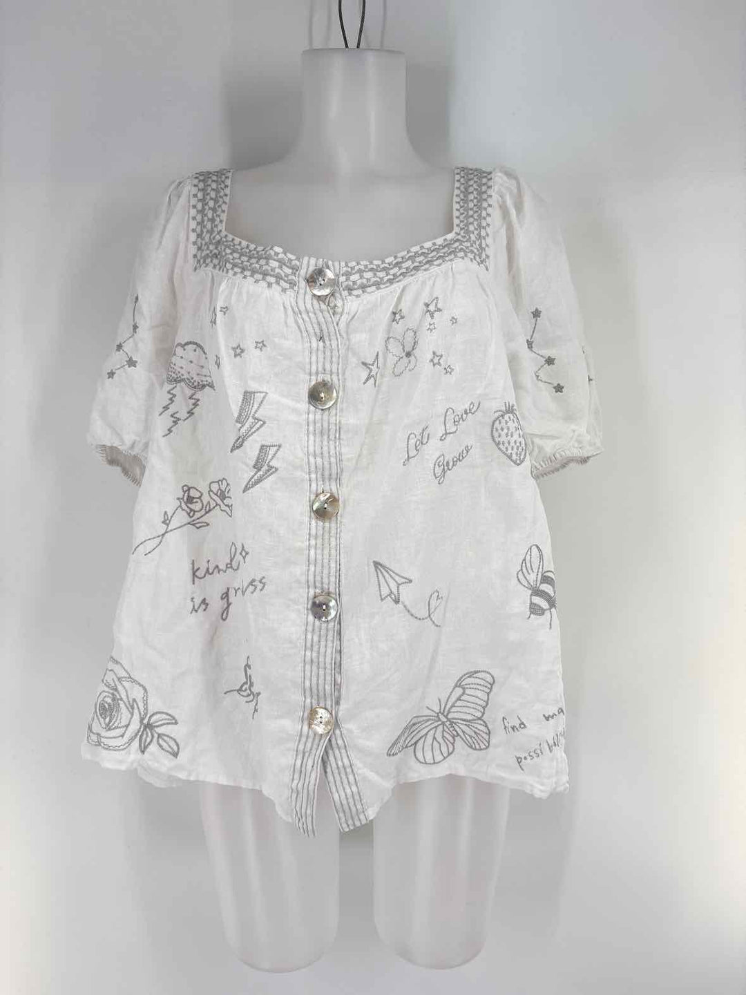 Size XL Johnny Was White Shirt