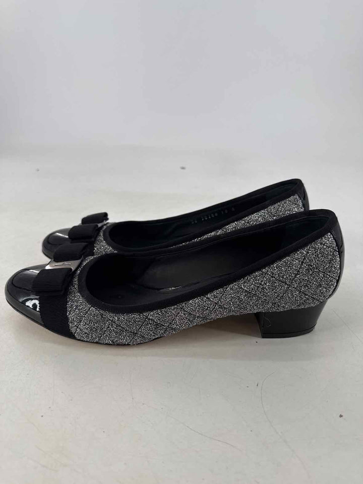 Shoe Size 10 SALVADORE FERRAGAMO Silver Luxury - Pumps