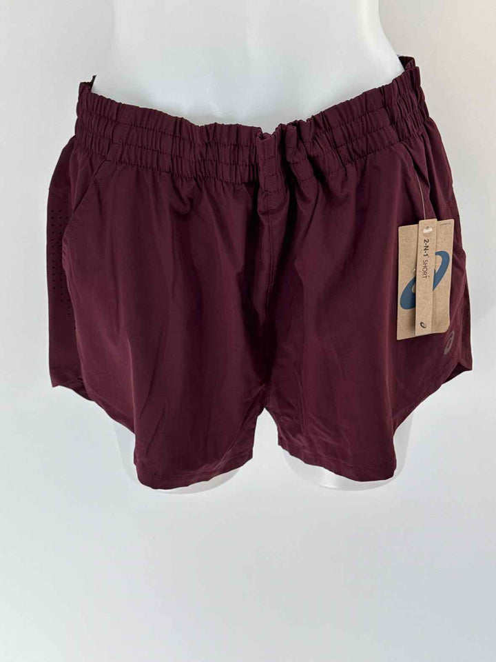 Size L Asics Burgundy Shorts