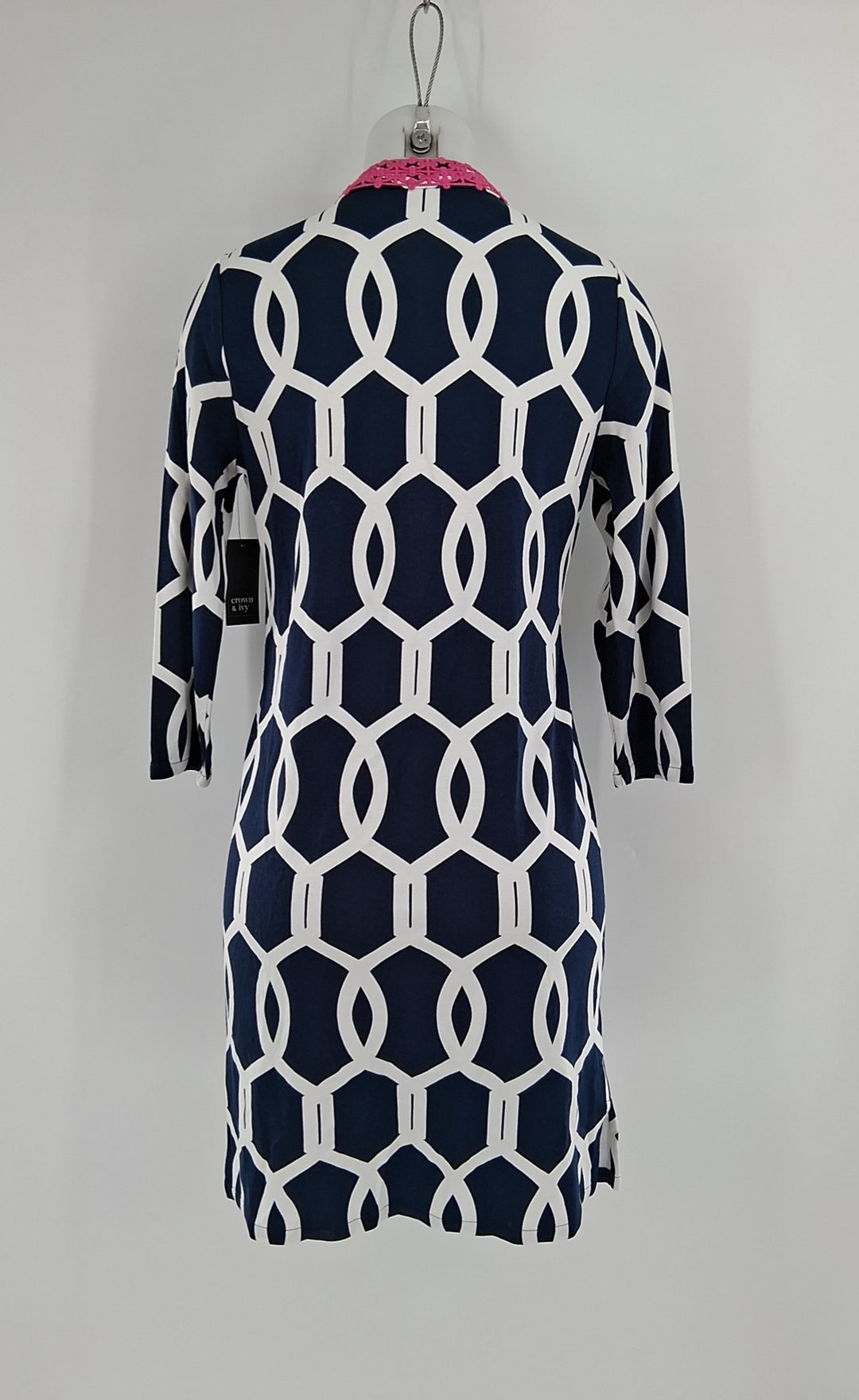 Size XS CROWN & IVY Navy Print Dress