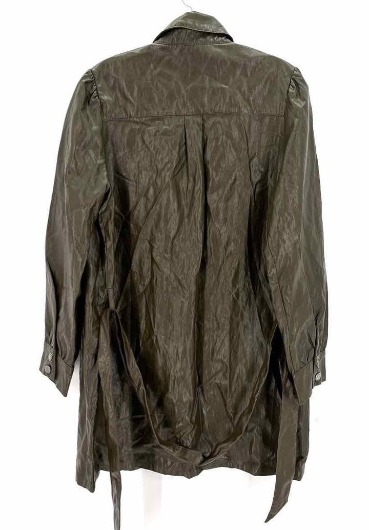 Size M ZARA Brown Faux Leather Jacket