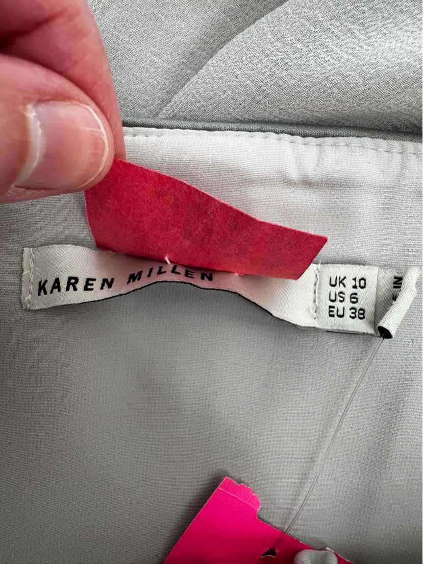 Size 6 KAREN MILLEN Gray Sateen Dress