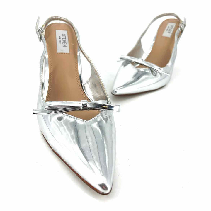 Shoe Size 8.5 STEVEN Silver PATENT Pumps