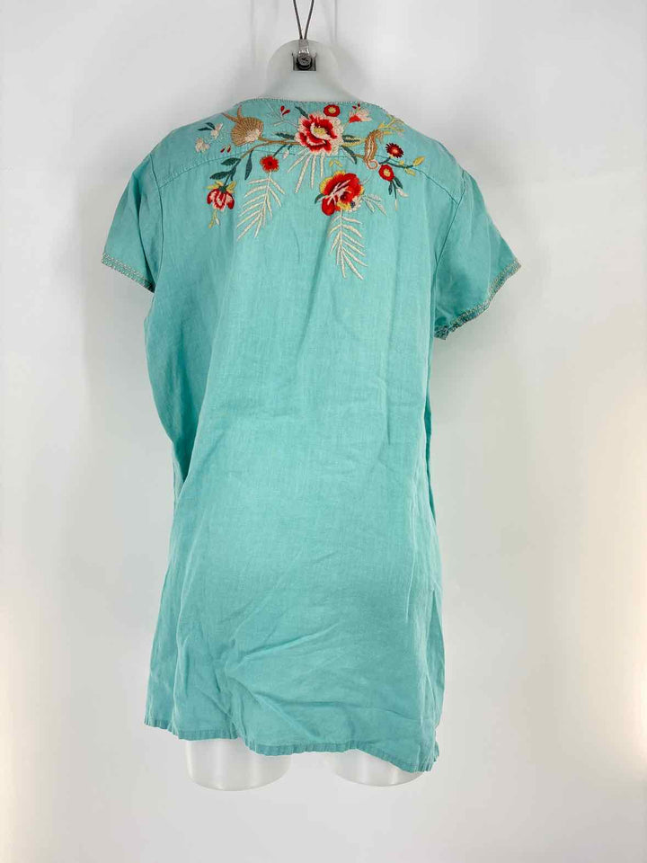 Size L Johnny Was Teal Shirt