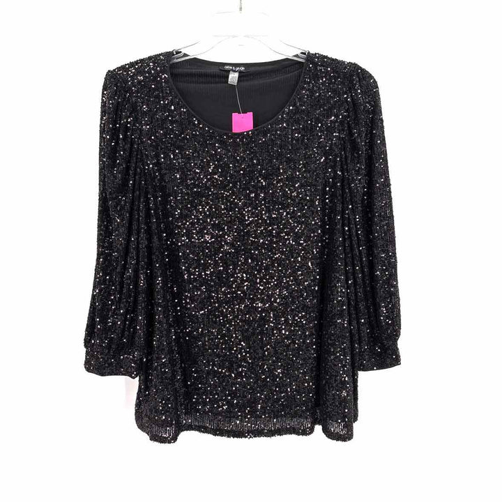 Size 2X CABLE & GAUGE Black Sweater