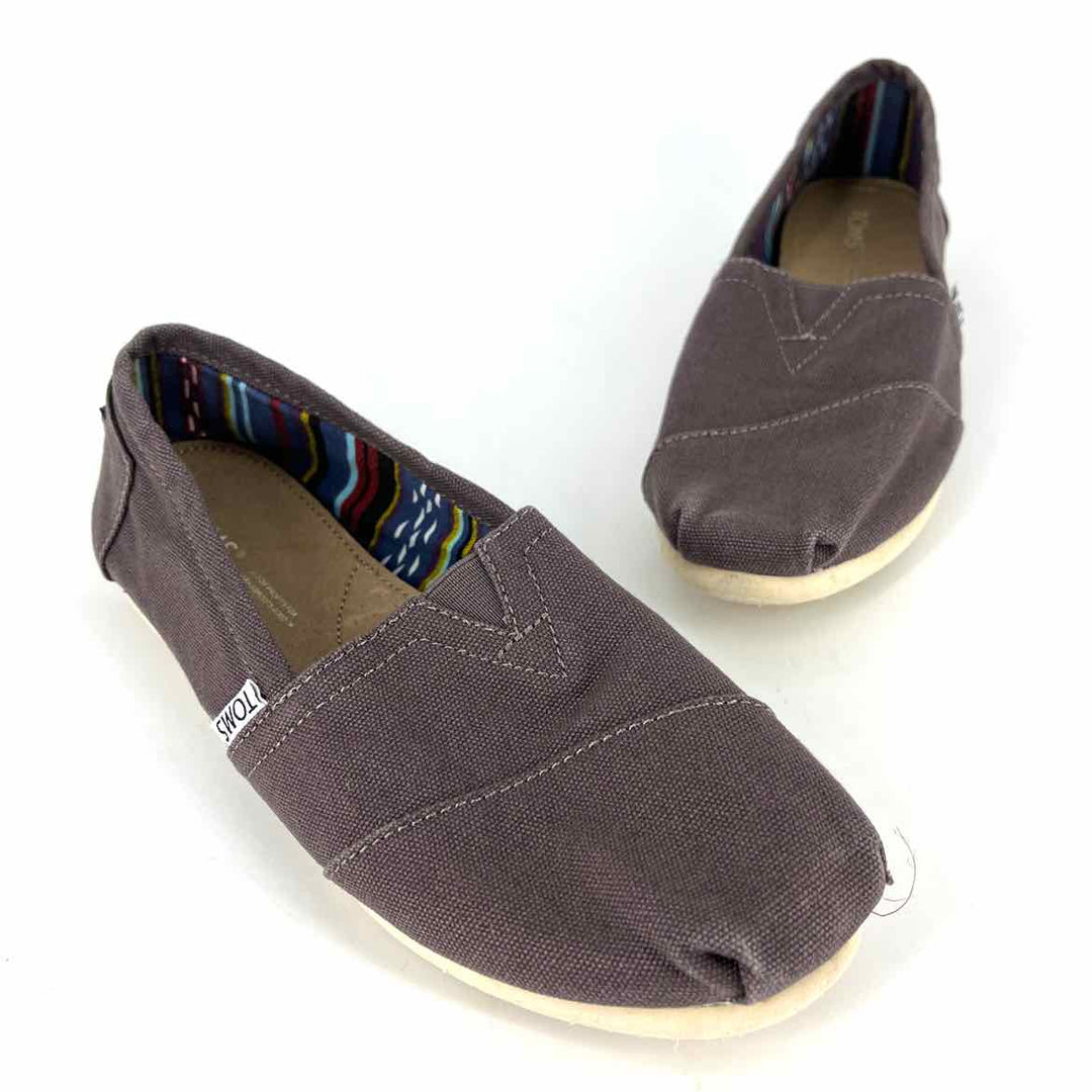 Shoe Size 6.5 Toms Brown Canvas Flats