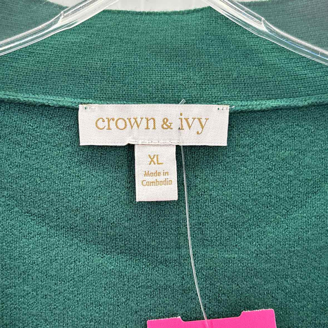 Size XL CROWN & IVY Green Sweater