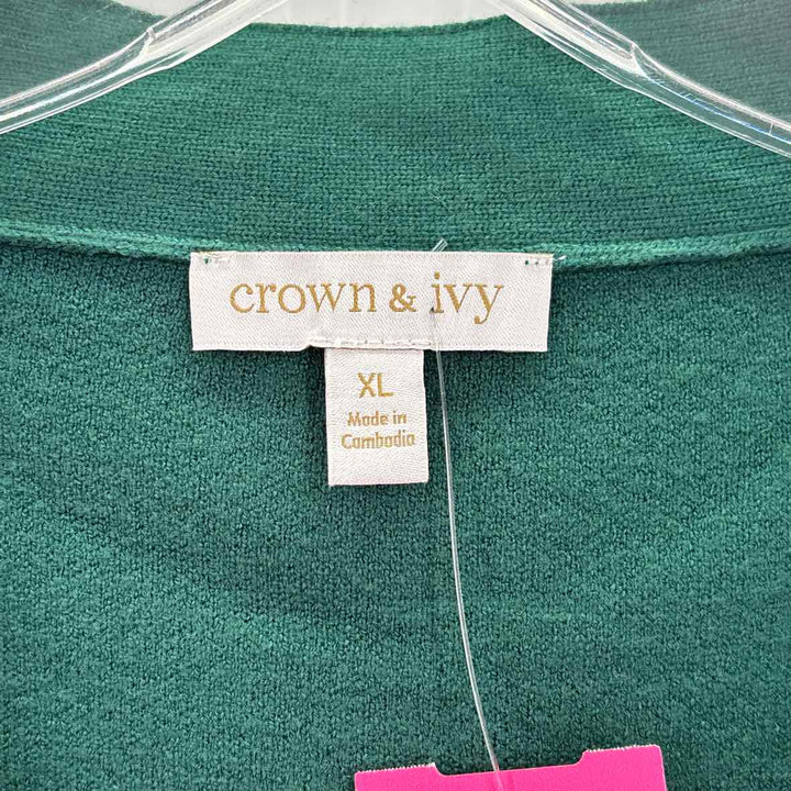Size XL CROWN & IVY Green Sweater