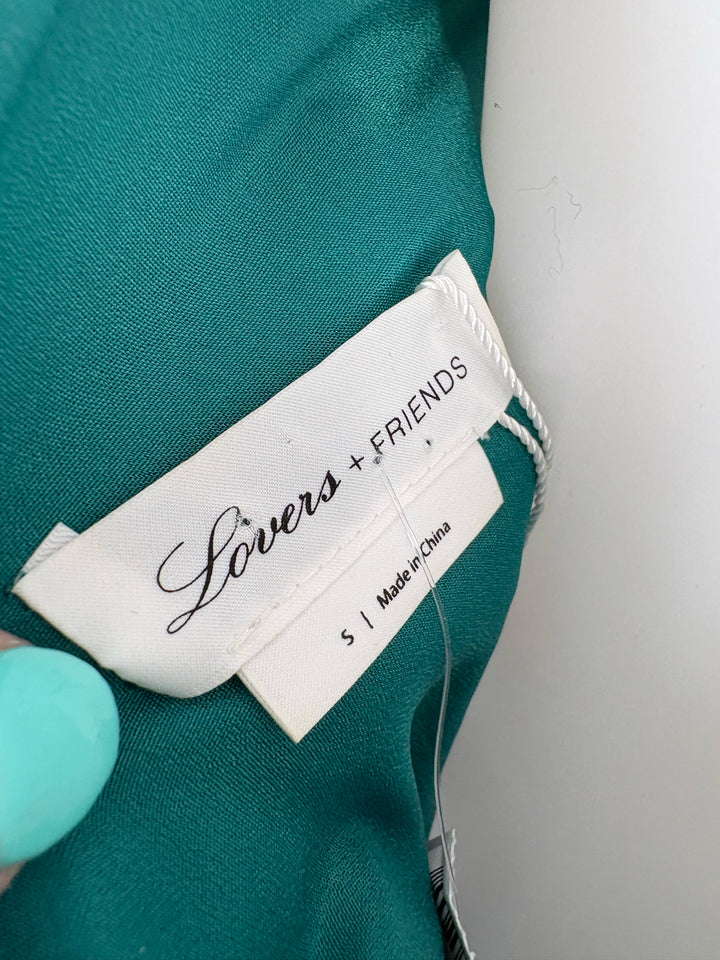 Size S LOVERS & FRIENDS Green Sateen Dress