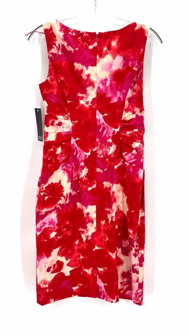 Size 6 Adrianna Papell Red Print Dress