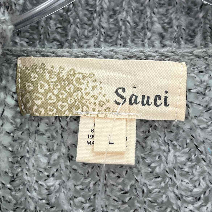 Size L Gray Knit Cardigan