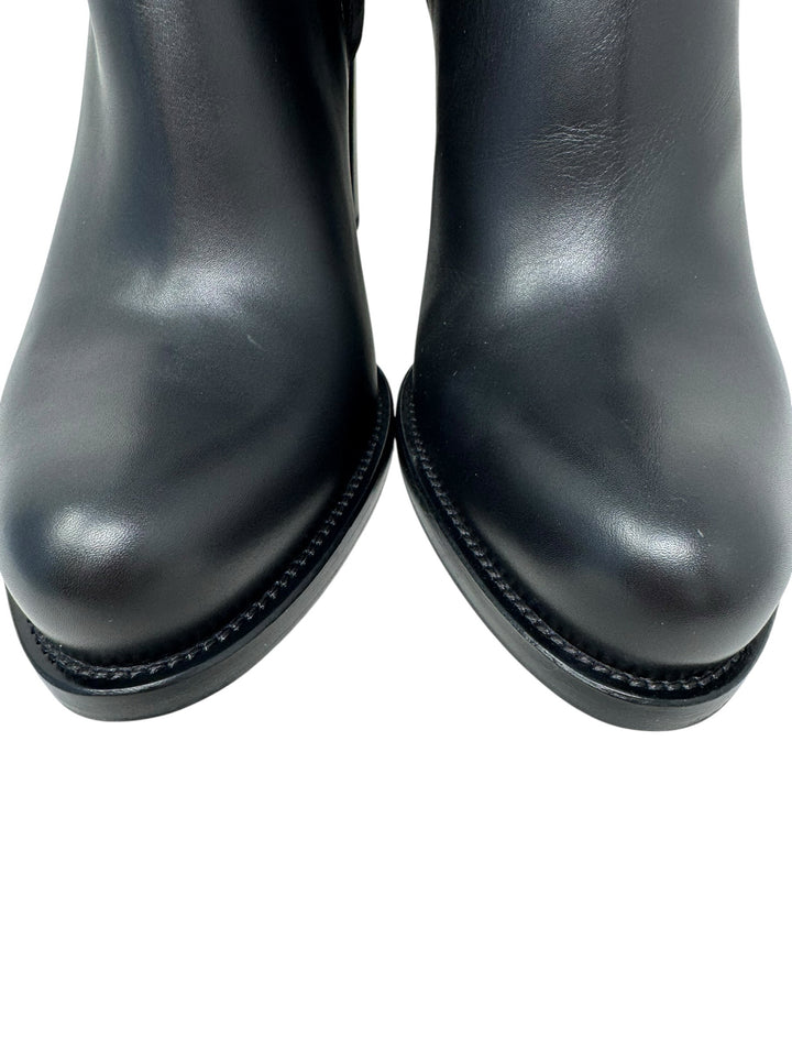 Shoe Size 38.5 PRADA Black Leather Luxury - Boots