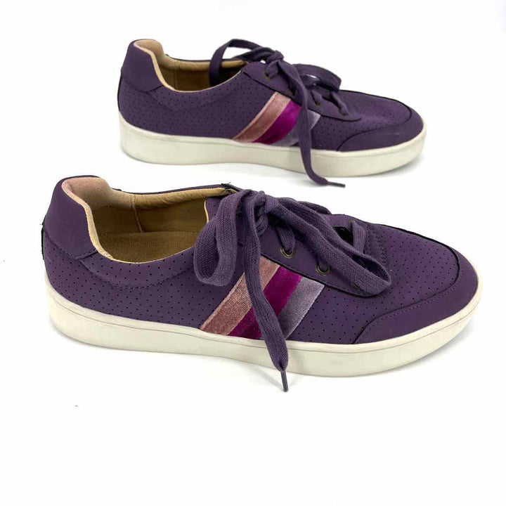 Shoe Size 9 Purple Faux Leather Velour Sneakers
