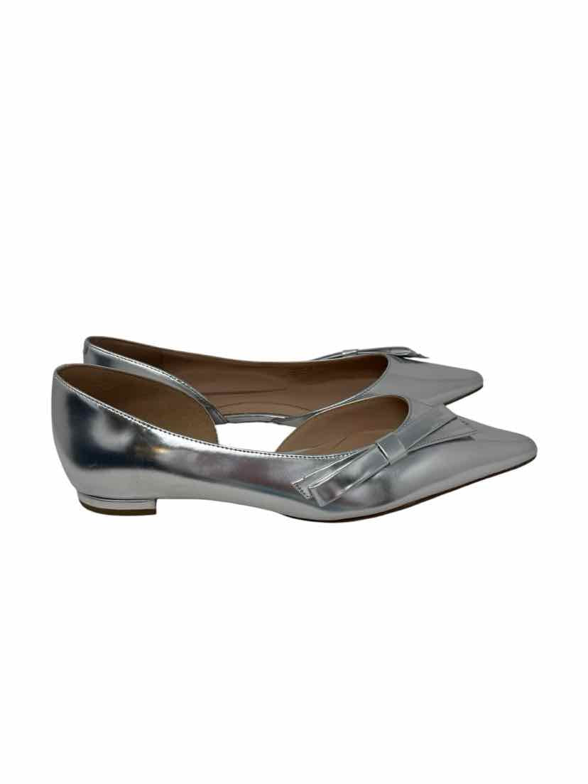 Shoe Size 9 Cole Haan Silver Leather Flats