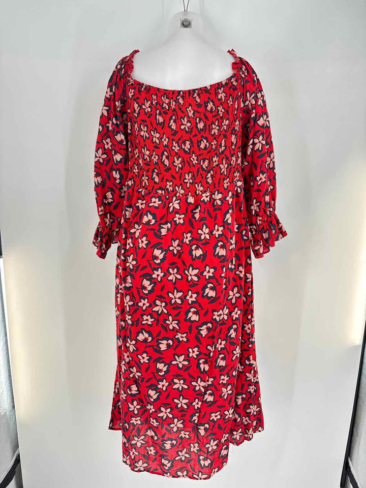 Size 2X who what wear Red Print Dress