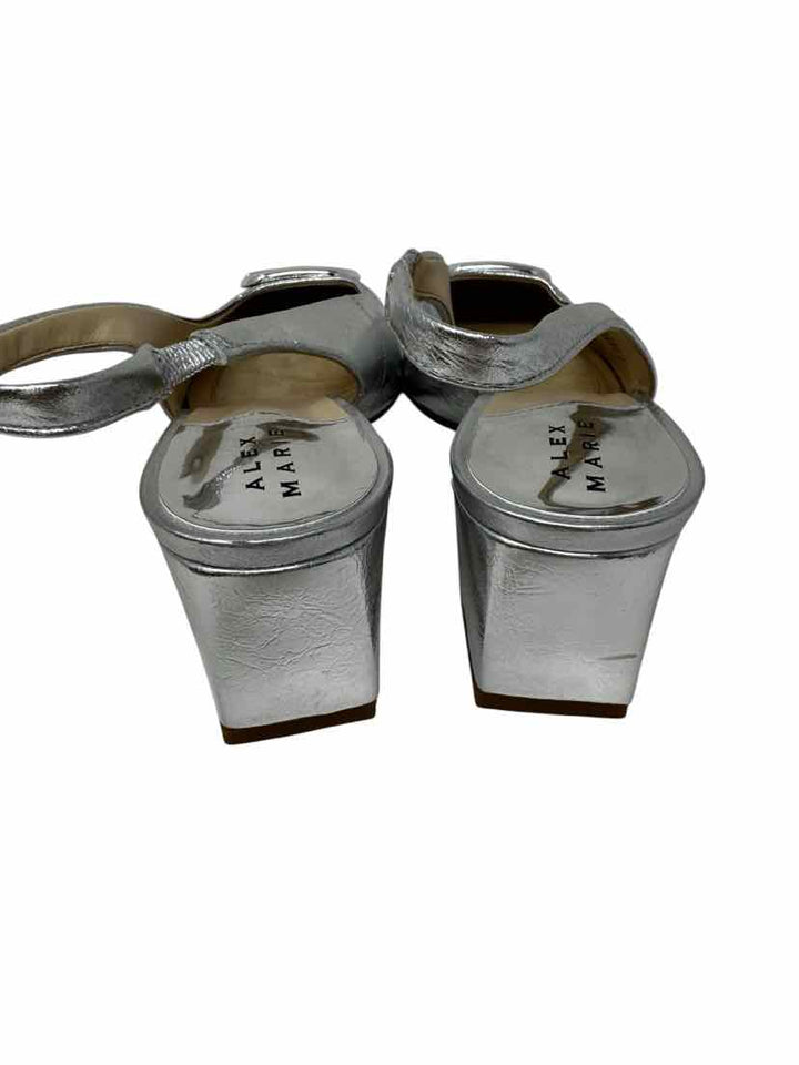 Shoe Size 6.5 ALEX MARIE Silver Leather Pumps