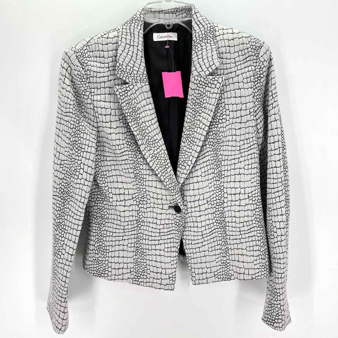 Size 6 Calvin Klein Silver Blazer