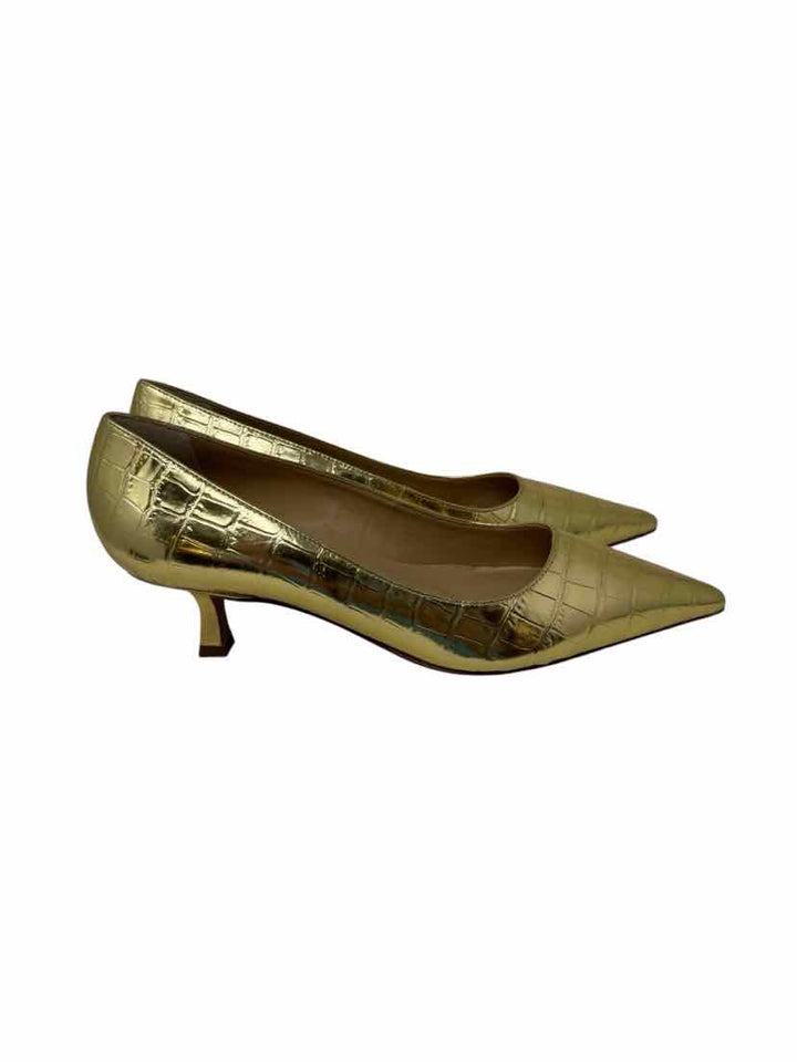 Shoe Size 9 Ann Taylor Gold Leather Pumps