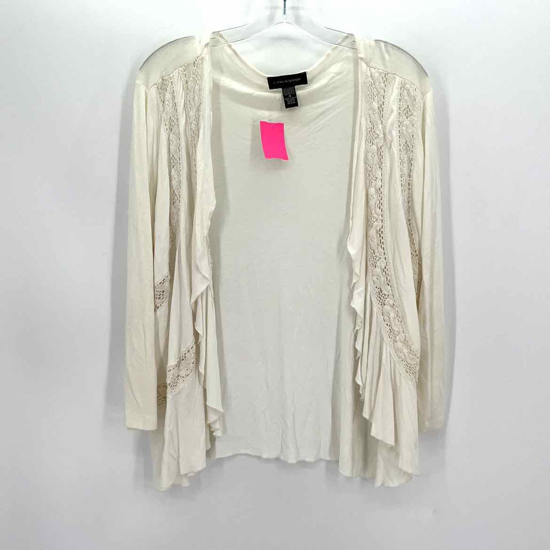 Size M CABLE & GAUGE Ivory Lace Cardigan