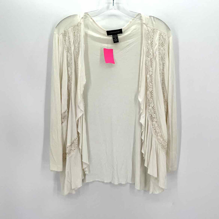 Size M CABLE & GAUGE Ivory Lace Cardigan