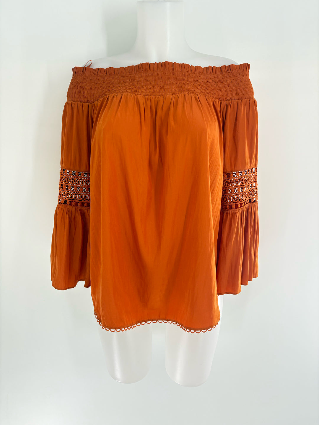Size M Chico's Orange Sateen Shirt