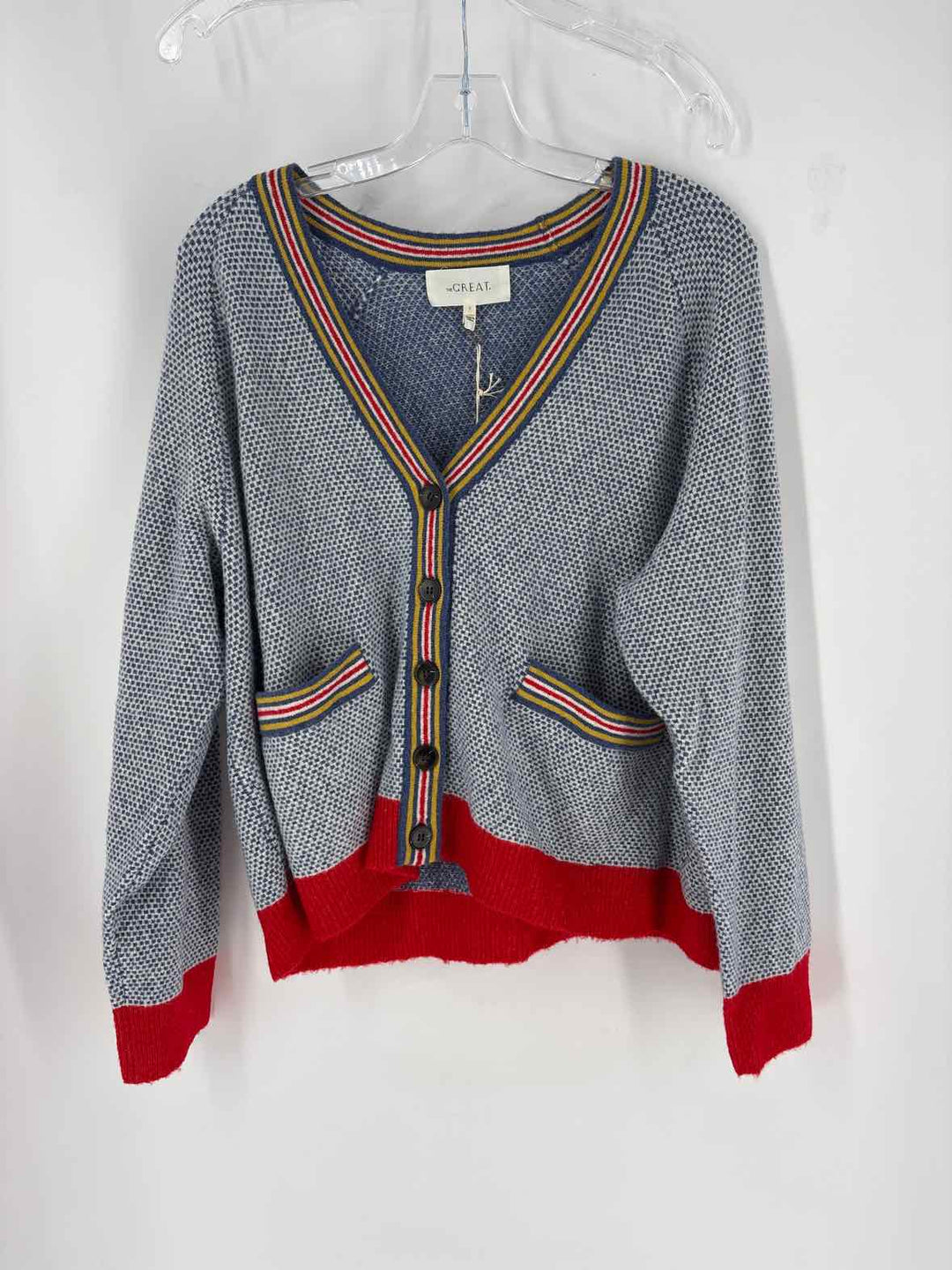 Size 2 THE GREAT Blue Print Sweater