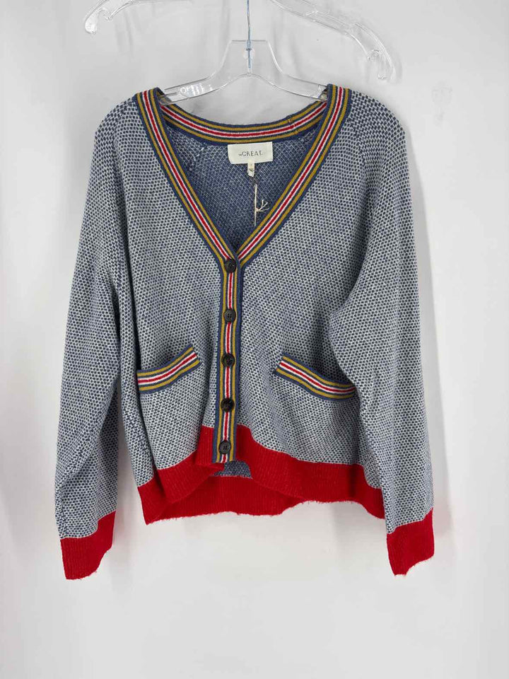 Size 2 THE GREAT Blue Print Sweater