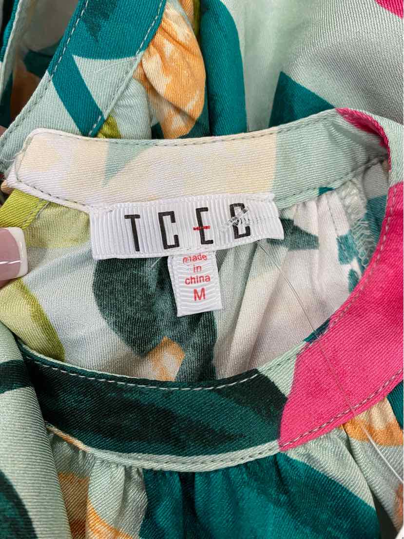 Size M TCEC Green Print Dress
