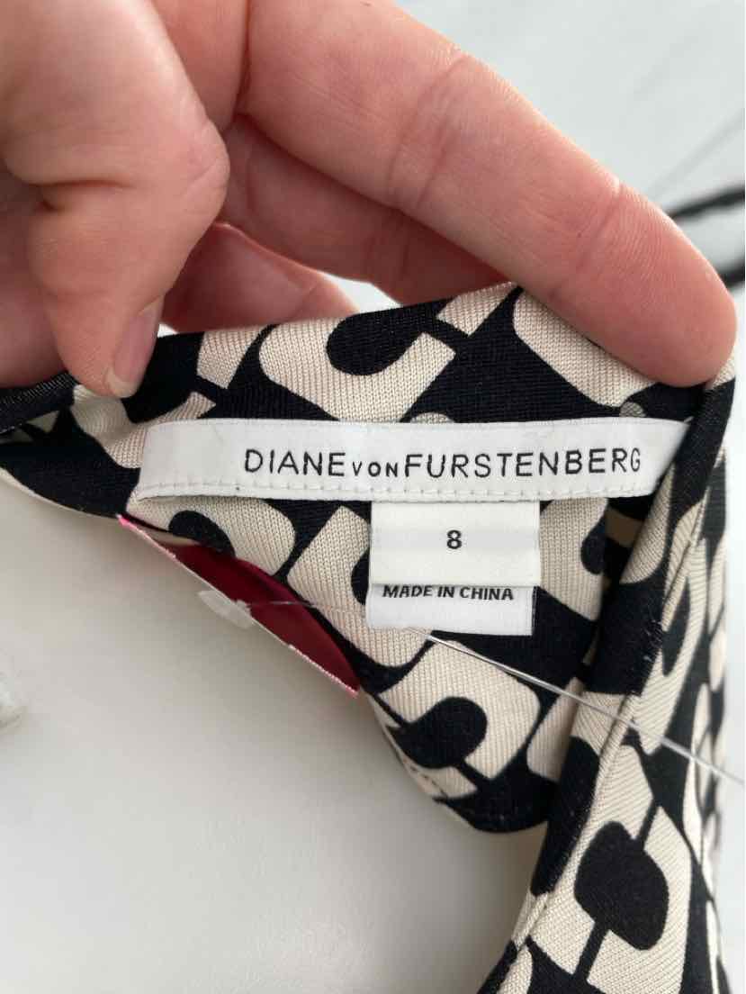 Size 8 DIANE VON FURSTENBERG Black/White Dress