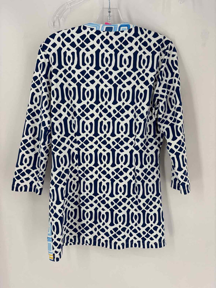 Size M J MCLAUGHLIN Navy Print Shirt