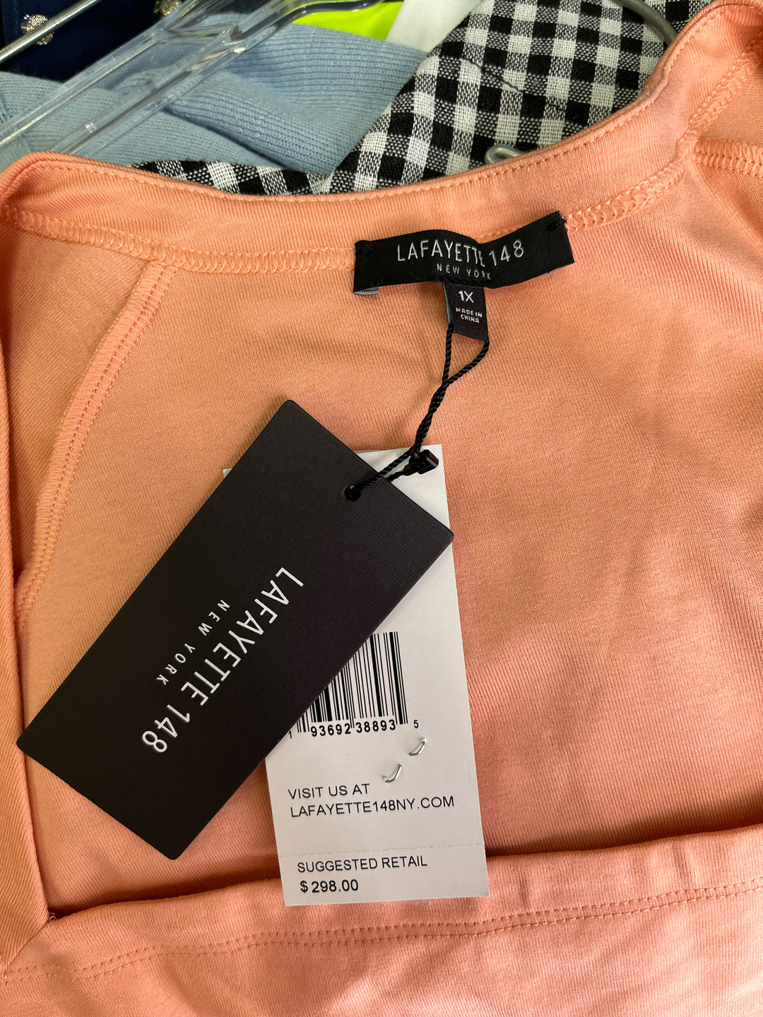 Size 1X LAFAYETTE Peach Cotton Shirt