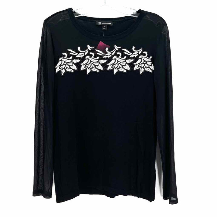 Size M INC Black Knit Mesh Shirt