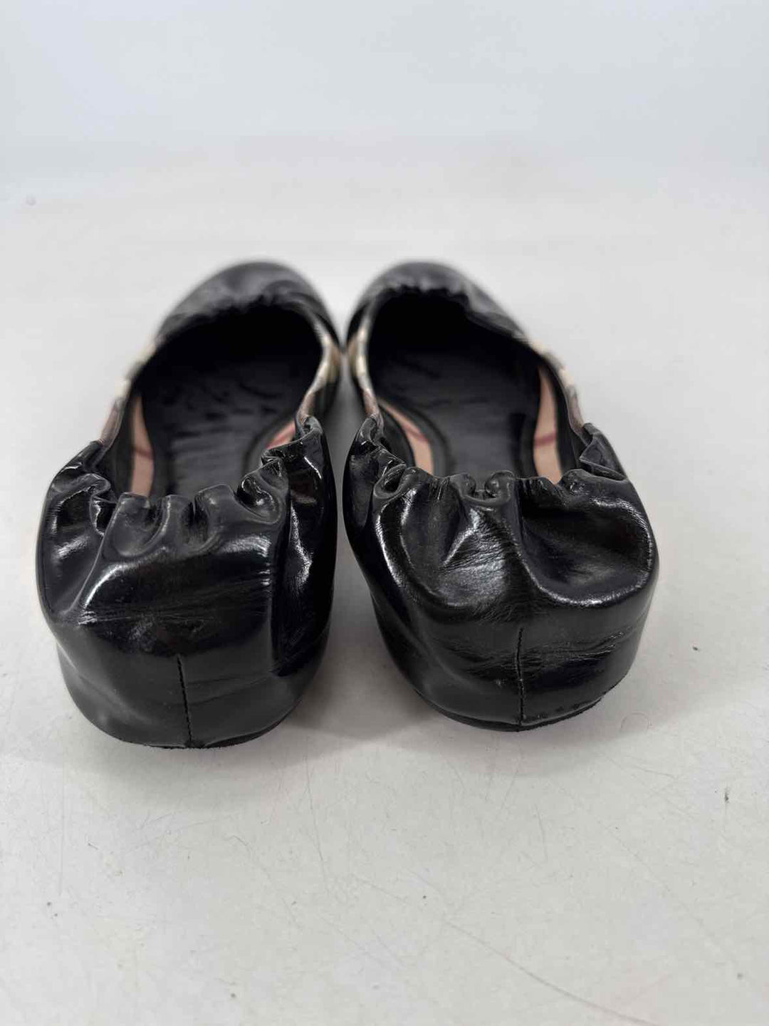 Shoe Size 37.5 Burberry Black Print Flats