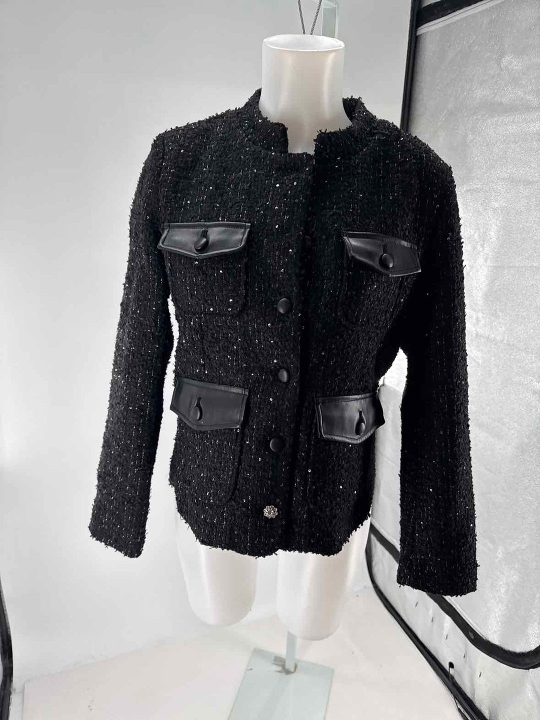 Size M NANETTE LEPORE Black Wool Blazer