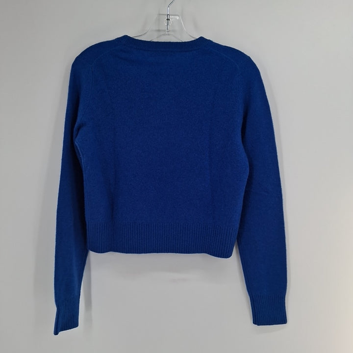 Size S WHITE + WARREN Blue Sweater