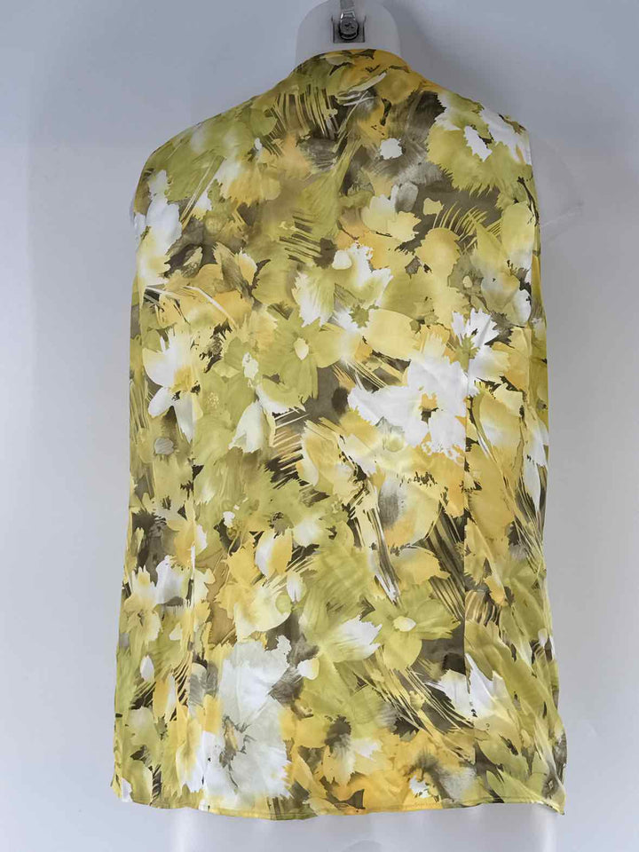 Size 1X Anne Klein Yellow Print Shirt