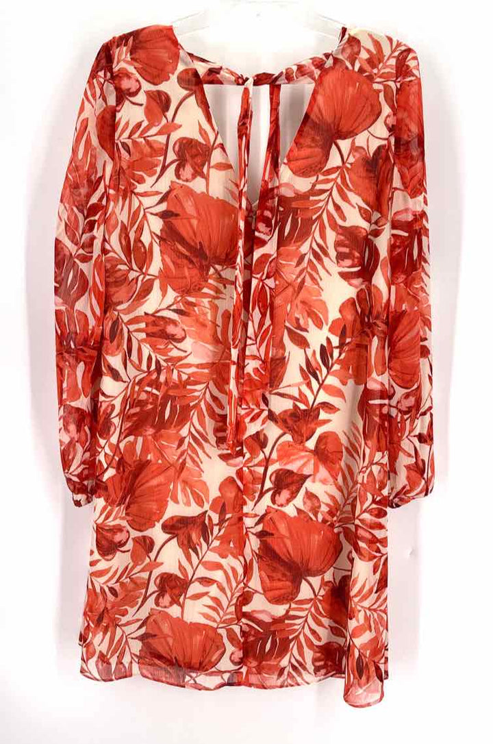 Size M INC Red Print Dress