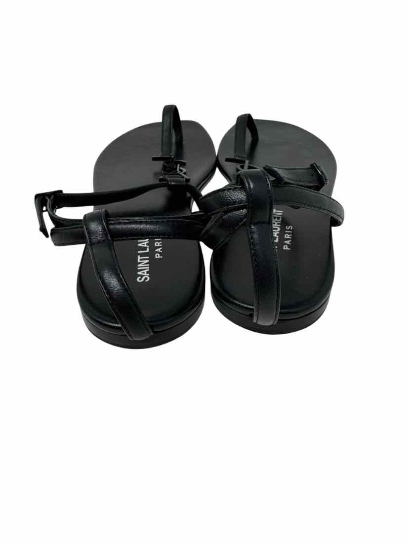 Shoe Size 38.5 SAINT LAURENT Black Leather Luxury - Sandals