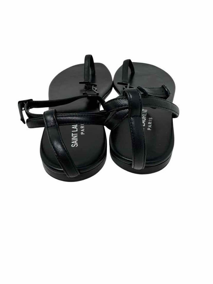 Shoe Size 38.5 SAINT LAURENT Black Leather Luxury - Sandals